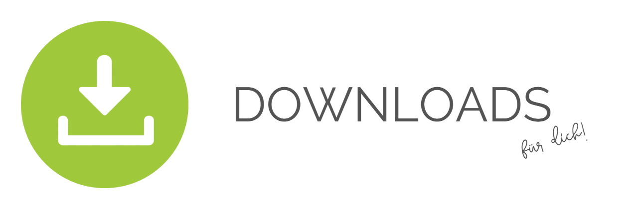 Seitenbild Downloads (1280 × 420 px) - grünes Zeichen für Download, dazu der passende Schriftzug