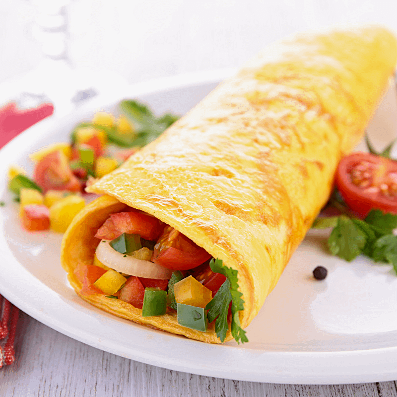 Vorschaubild Omelette-Wrap als LCHF Frühstück