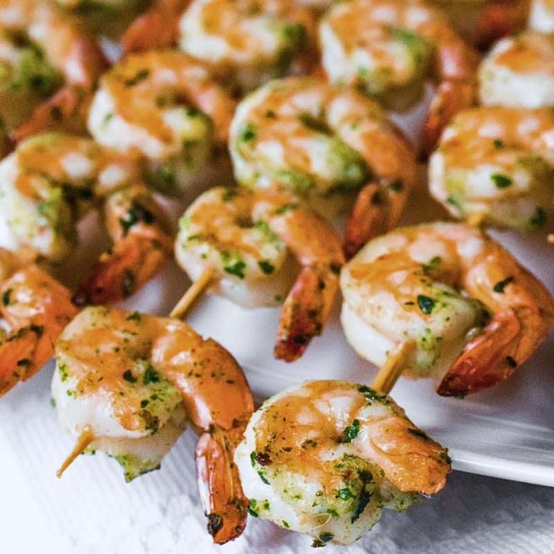Tellerspion Whole 30 Woche 3 Garnelenspieße Grillen