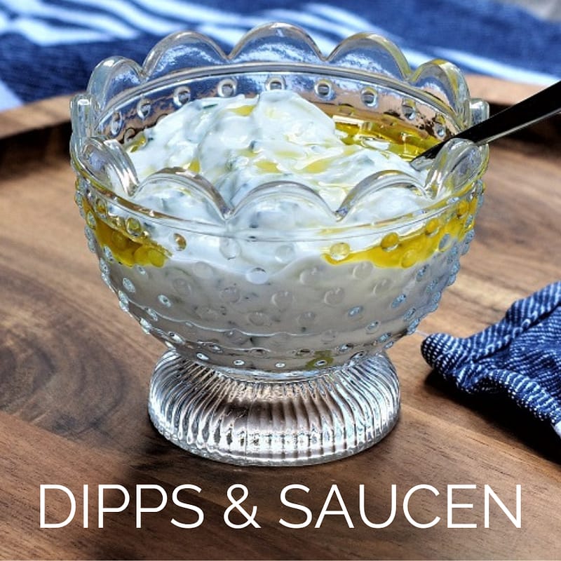 Saucen und Dipps Slider - köstliches Tsatsiki im Glas
