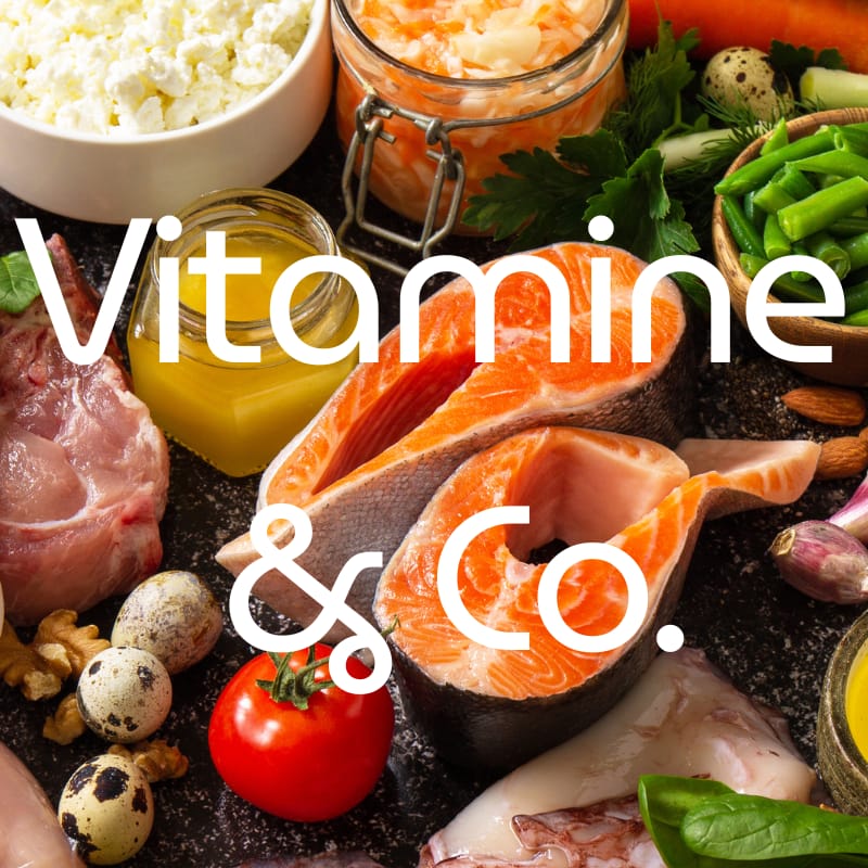 Vitamin A aus der Serie Vitamine und Mineralstoffe quadratisch